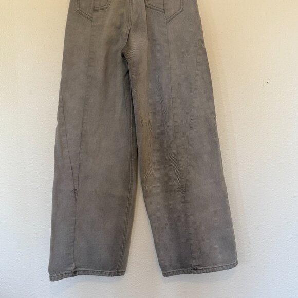 Nasty Gal Gray Wide Leg Denim Size US 4 with Front Seam Funky Back Pockets - Picture 7 of 7